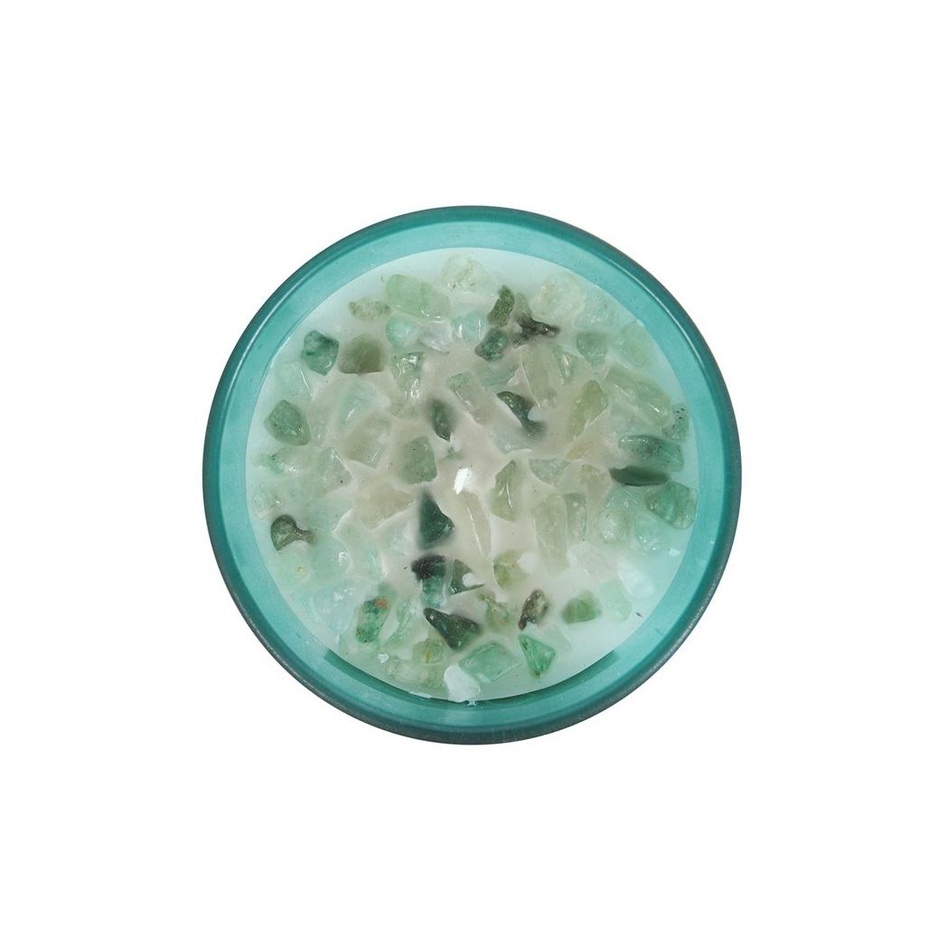 Heart Chakra Mint Crystal Chip Candle