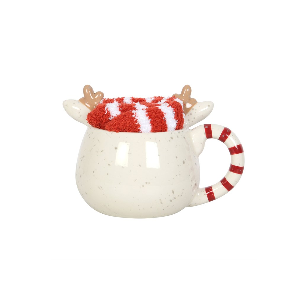 Rudolph Reindeer Mug and Socks Set
