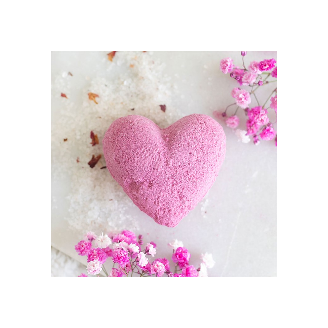 Love Yourself Heart-Shaped Cherry Bath Bomb