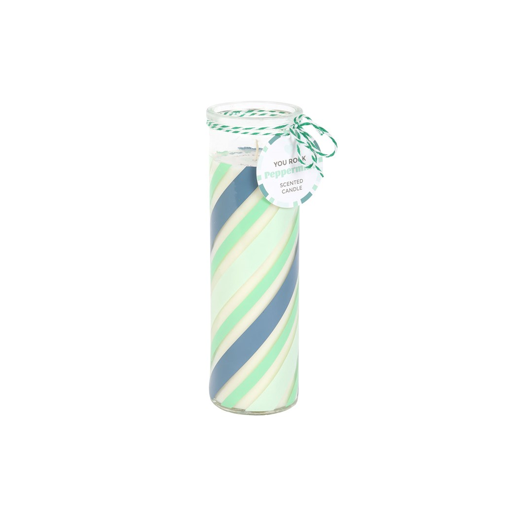 Candy Stripe Peppermint Tube Candle