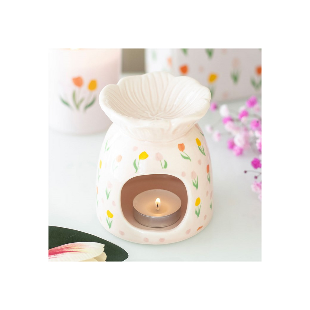 Tulip Print Oil Burner and Wax Warmer
