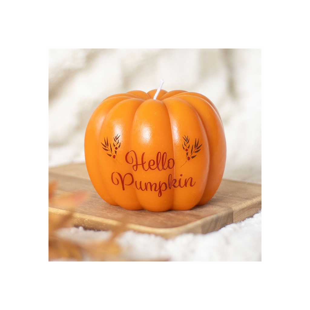 Hello Pumpkin Shaped Candle