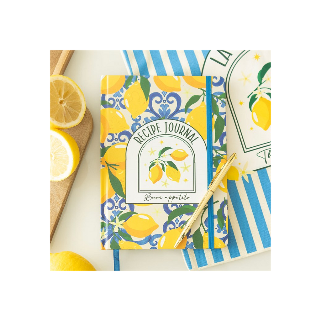 Italian Lemon Print A5 Recipe Journal