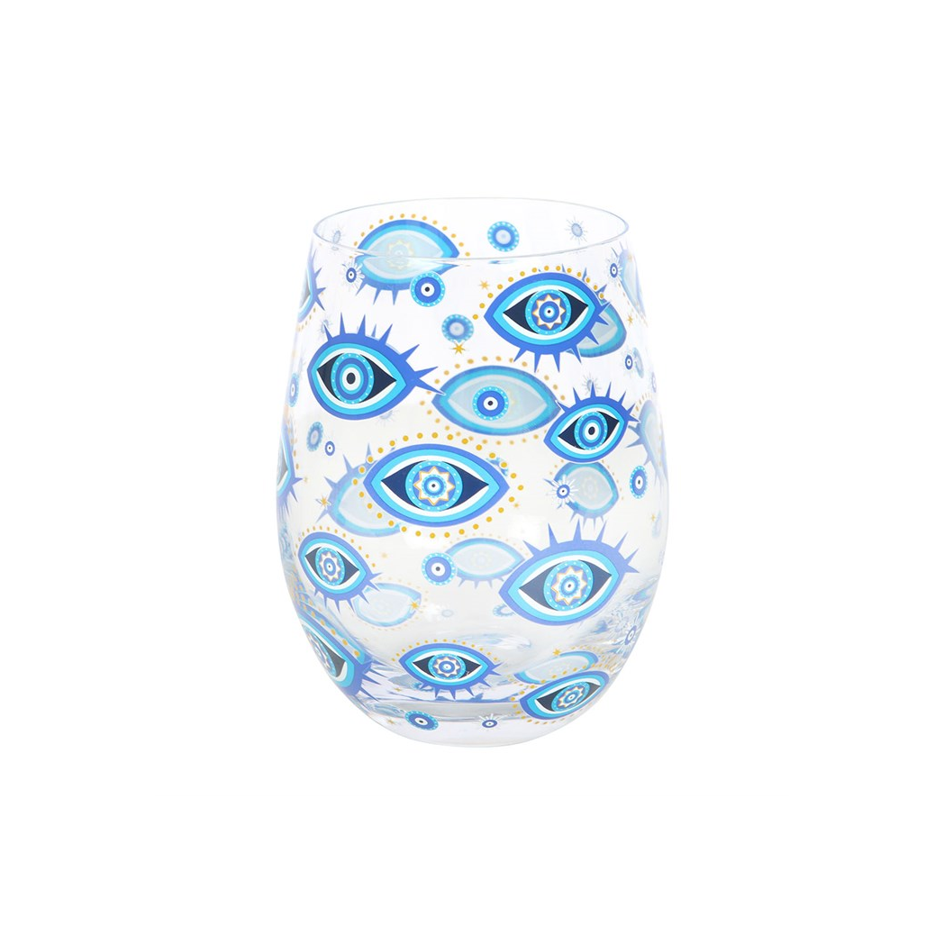 All Seeing Eye Print Stemless Glass