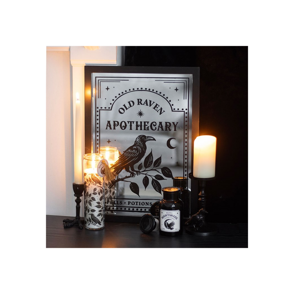 Mystic Raven Pillar Candle Holder