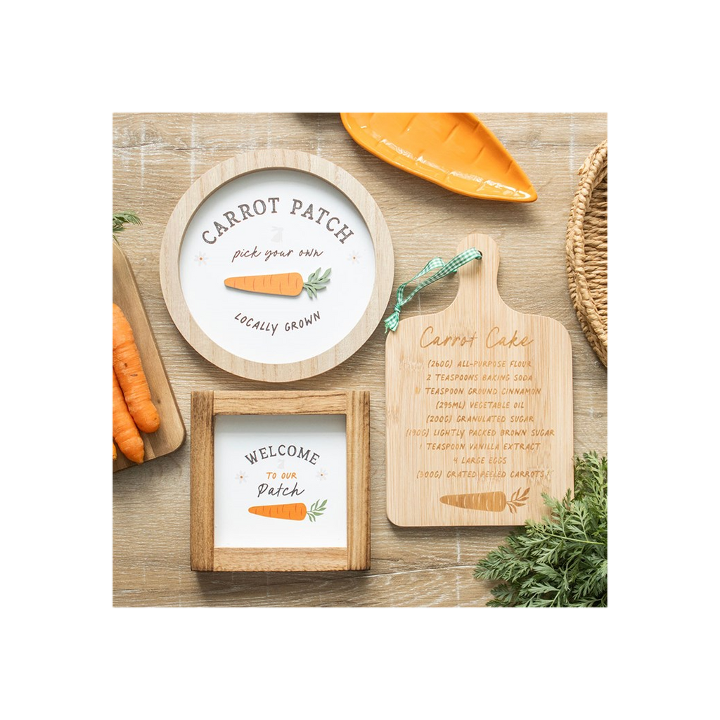 Carrot Patch Round 3D Wall Plaque