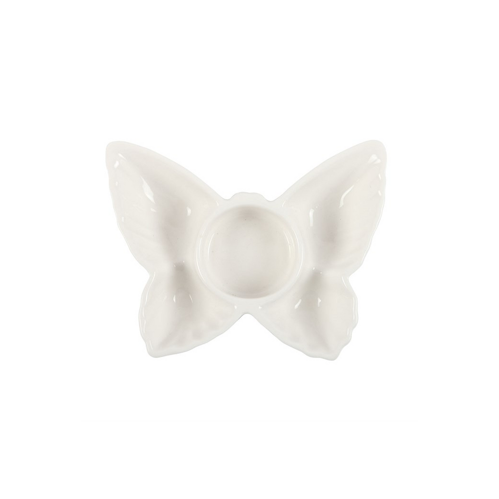 White Butterfly Tealight Candle Holder