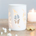 White Feather Cut Out Oil Burner