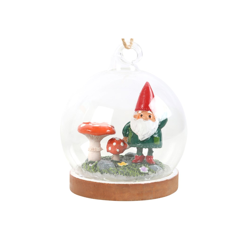 Gnome Glass Dome Hanging Decoration