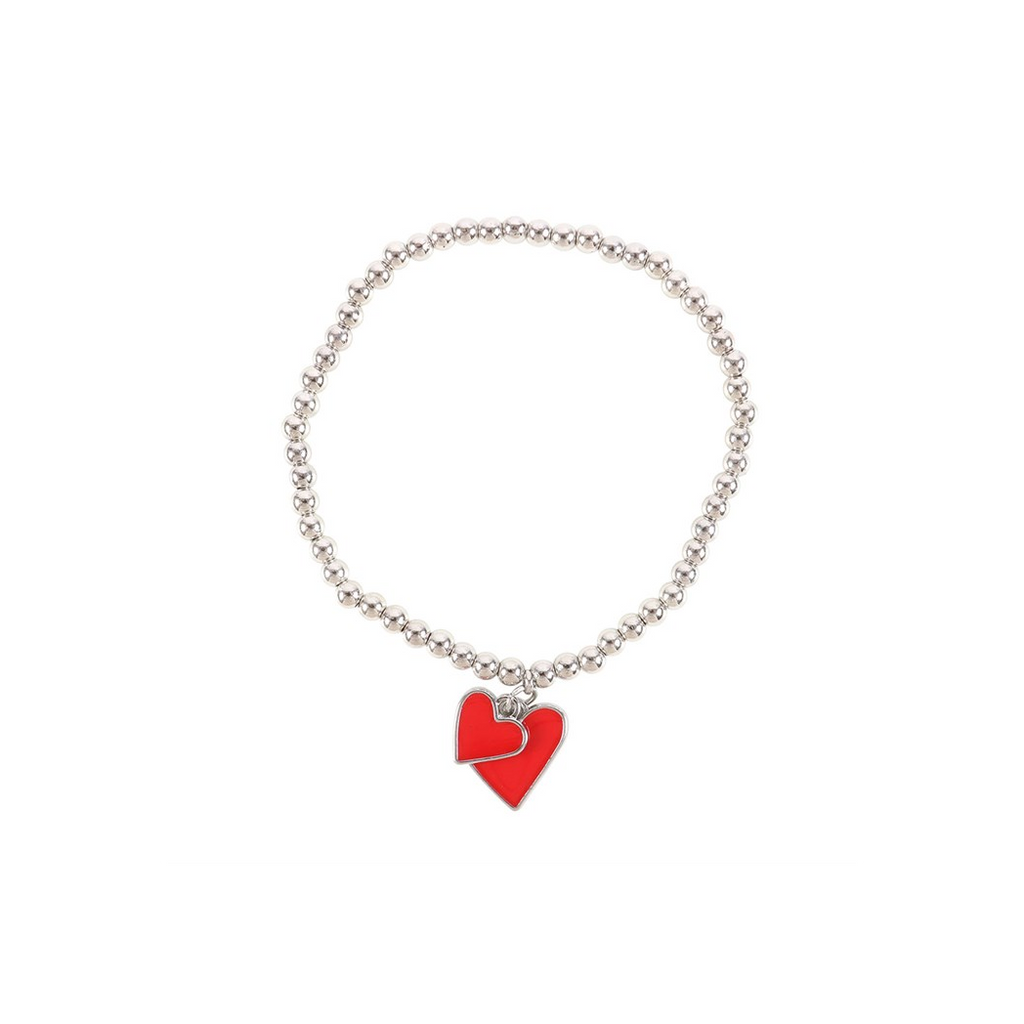 All You Need Is Love Beaded Heart Charm Bracelet
