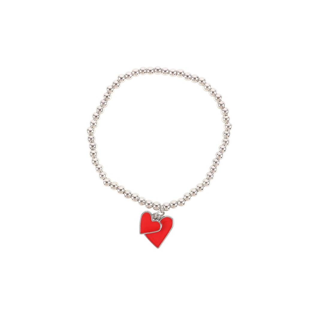 All You Need Is Love Beaded Heart Charm Bracelet