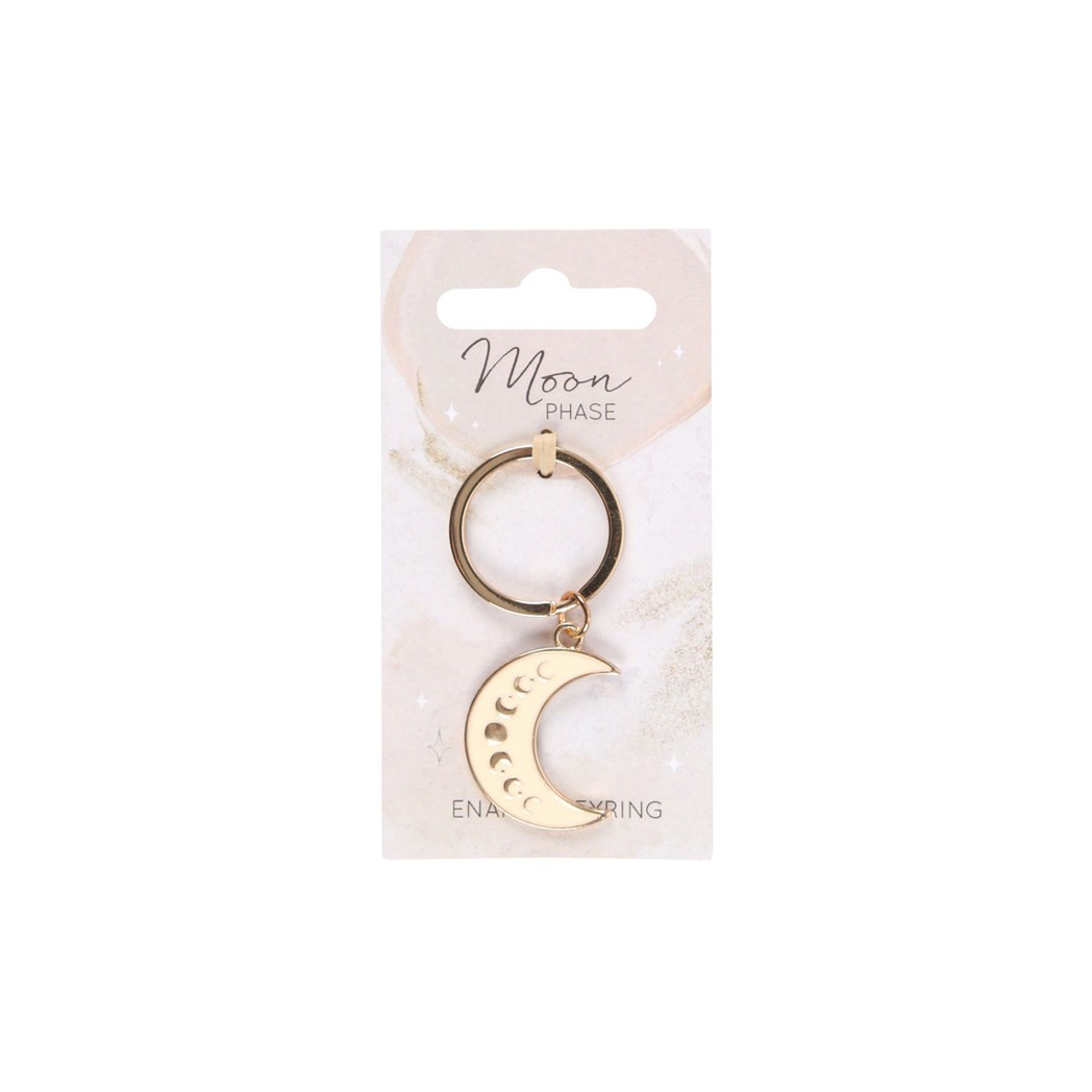 Moon Phase Crescent Enamel Keyring