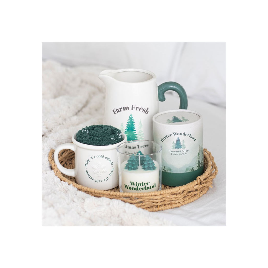 Farm Fresh Christmas Trees Ceramic Flower Jug
