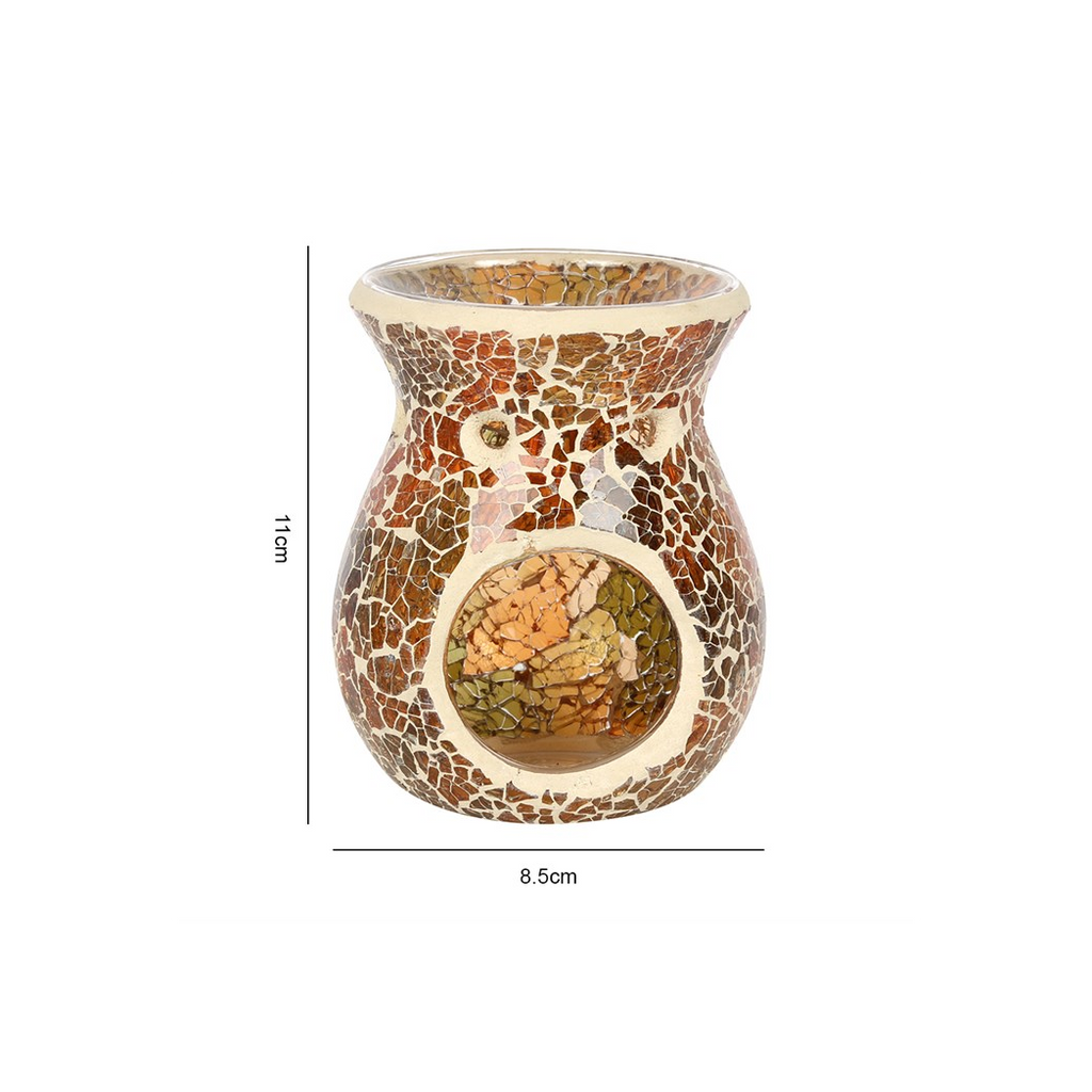 Small Brown Crackle Oil Burner and Wax Warmer