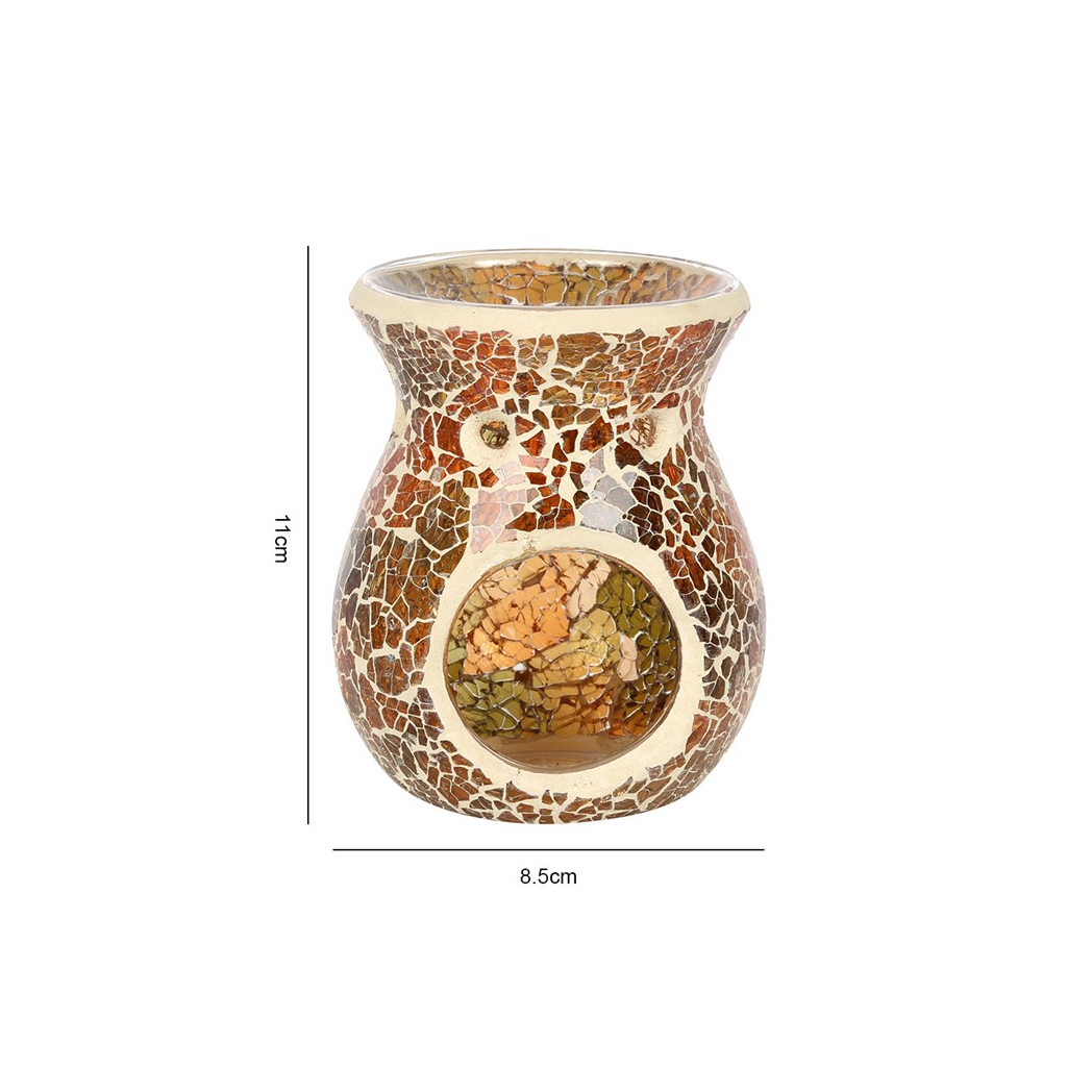 Small Brown Crackle Oil Burner and Wax Warmer