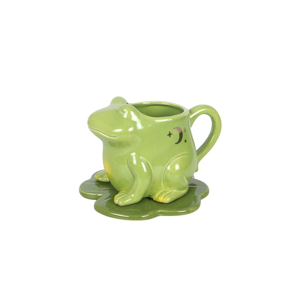 Luna Frog Shaped Mug and Lily Pad Saucer