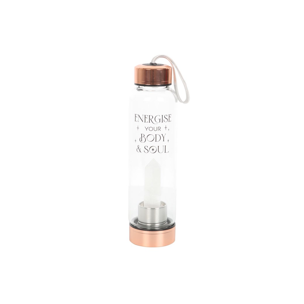 Clear Quartz Body and Soul Glass Water Bottle