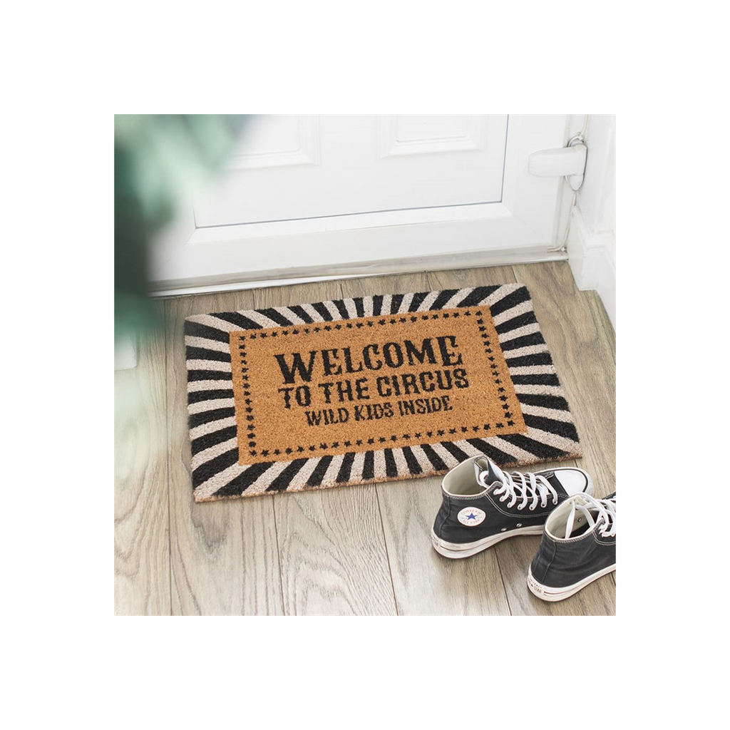 Black Welcome to the Circus Doormat