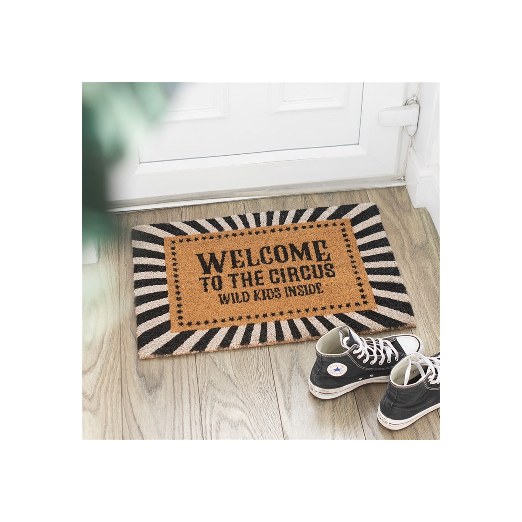 Black Welcome to the Circus Doormat