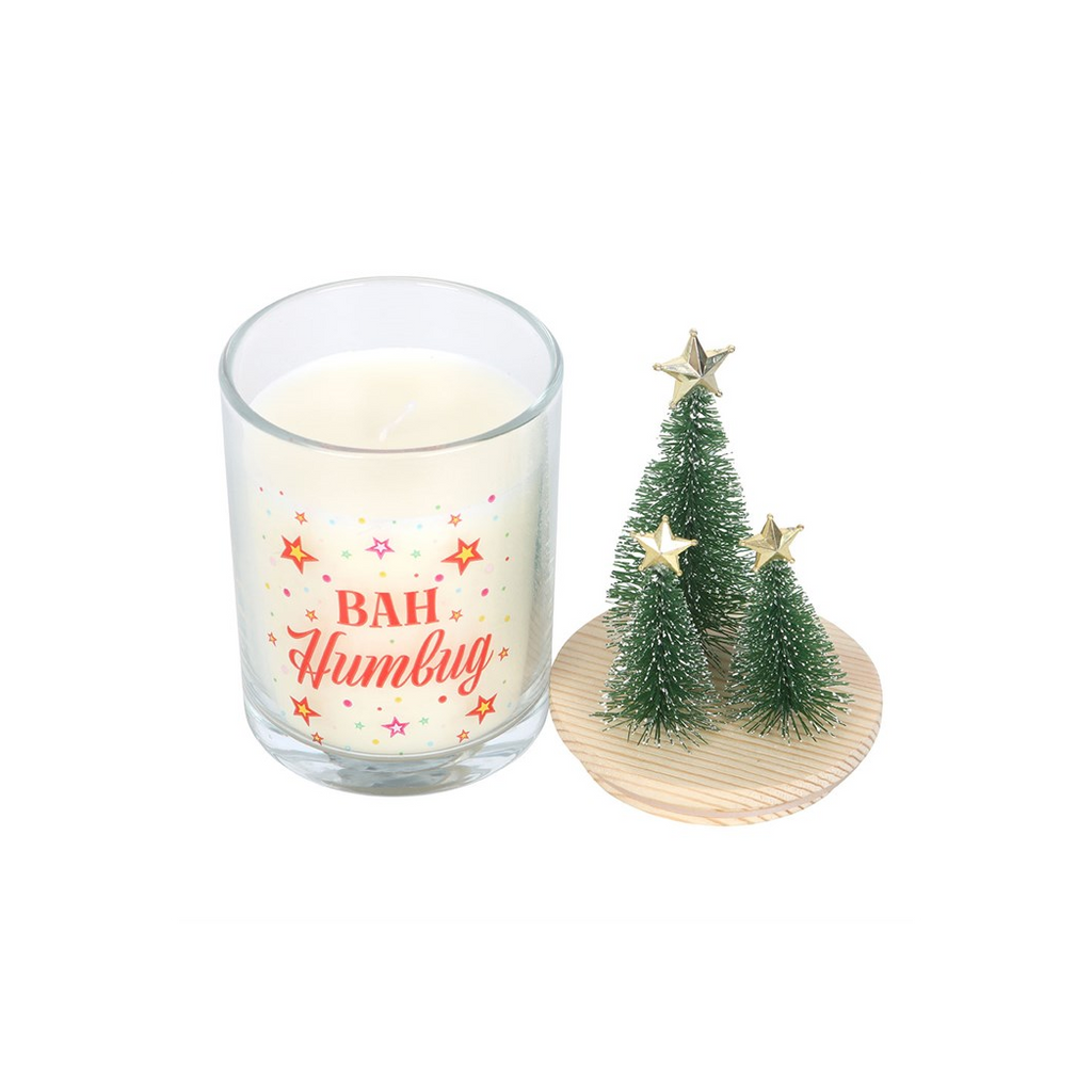 Bah Humbug Orange & Clove Glass Candle with Tree