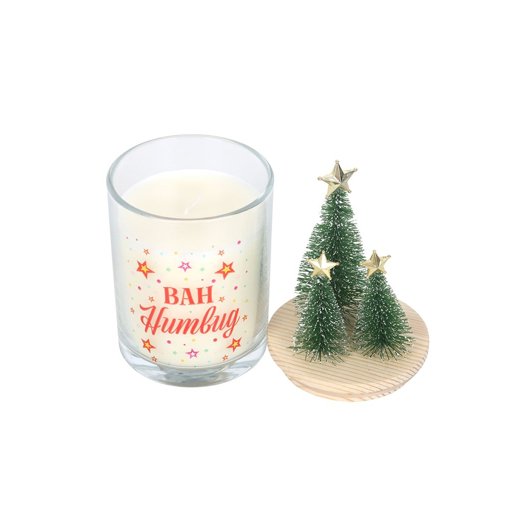 Bah Humbug Orange & Clove Glass Candle with Tree
