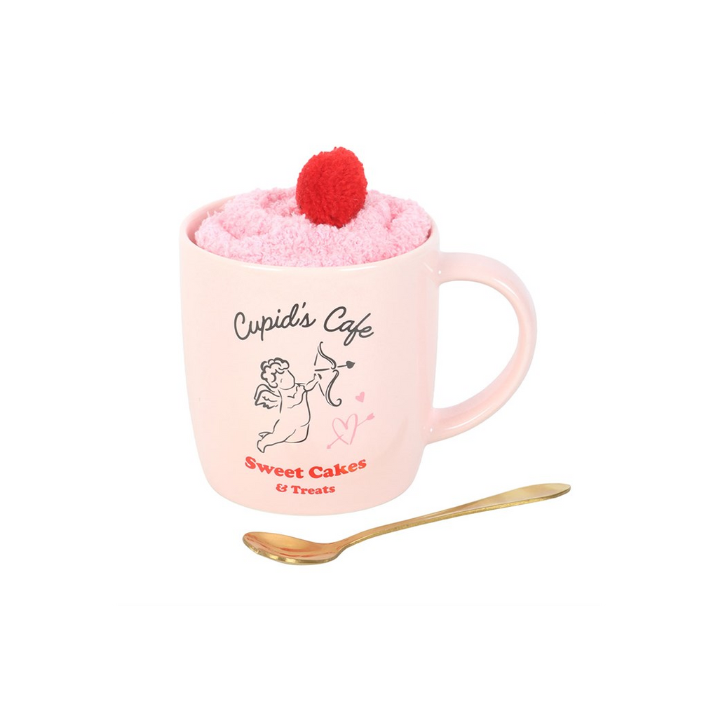 Cupid's Café Mug, Spoon and Socks Set