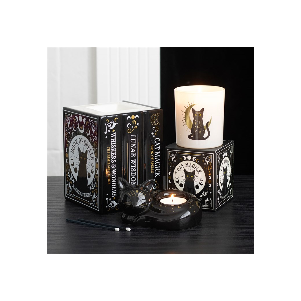 Black Cat Book of Spells Oil Burner and Wax Warmer
