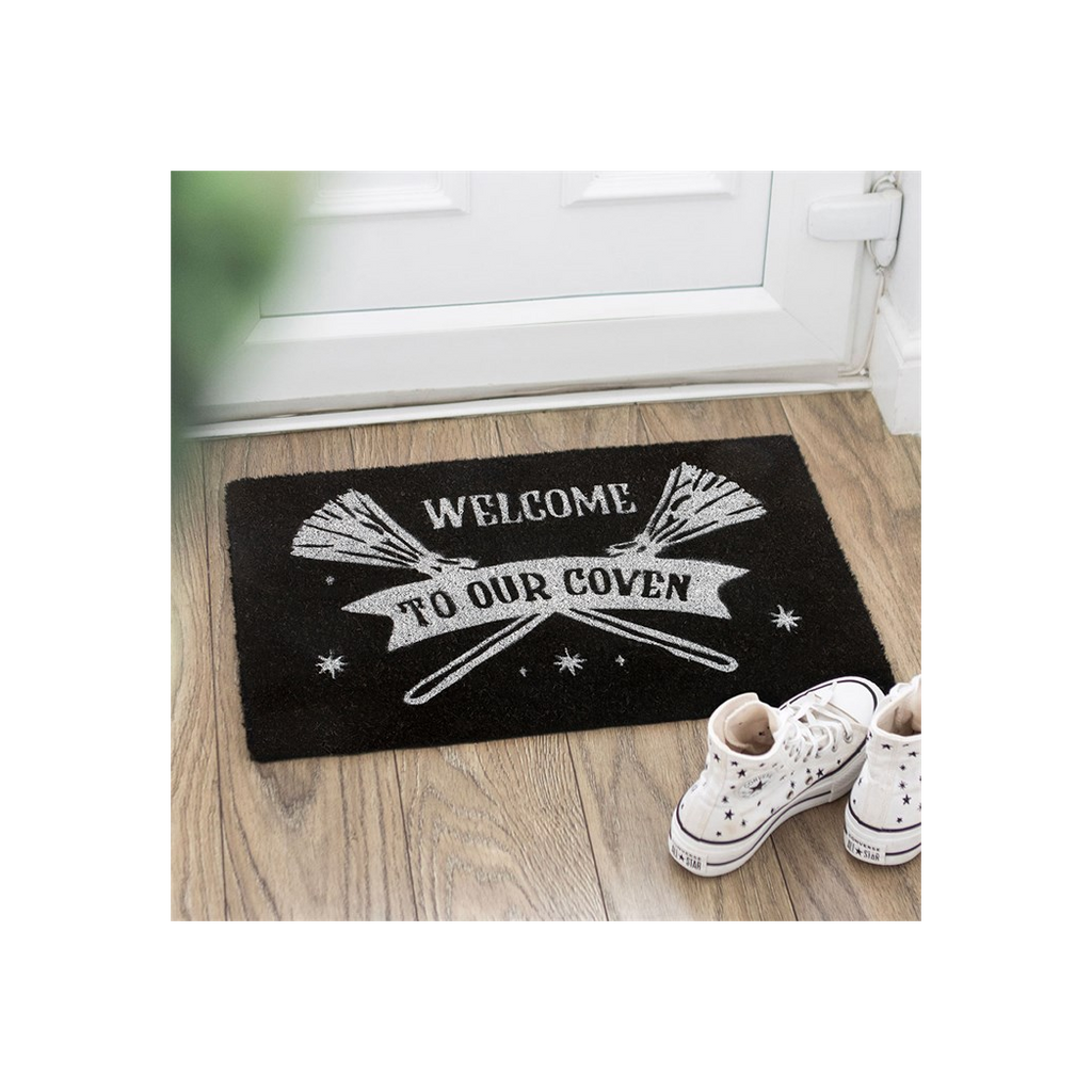 Black Welcome to Our Coven Doormat