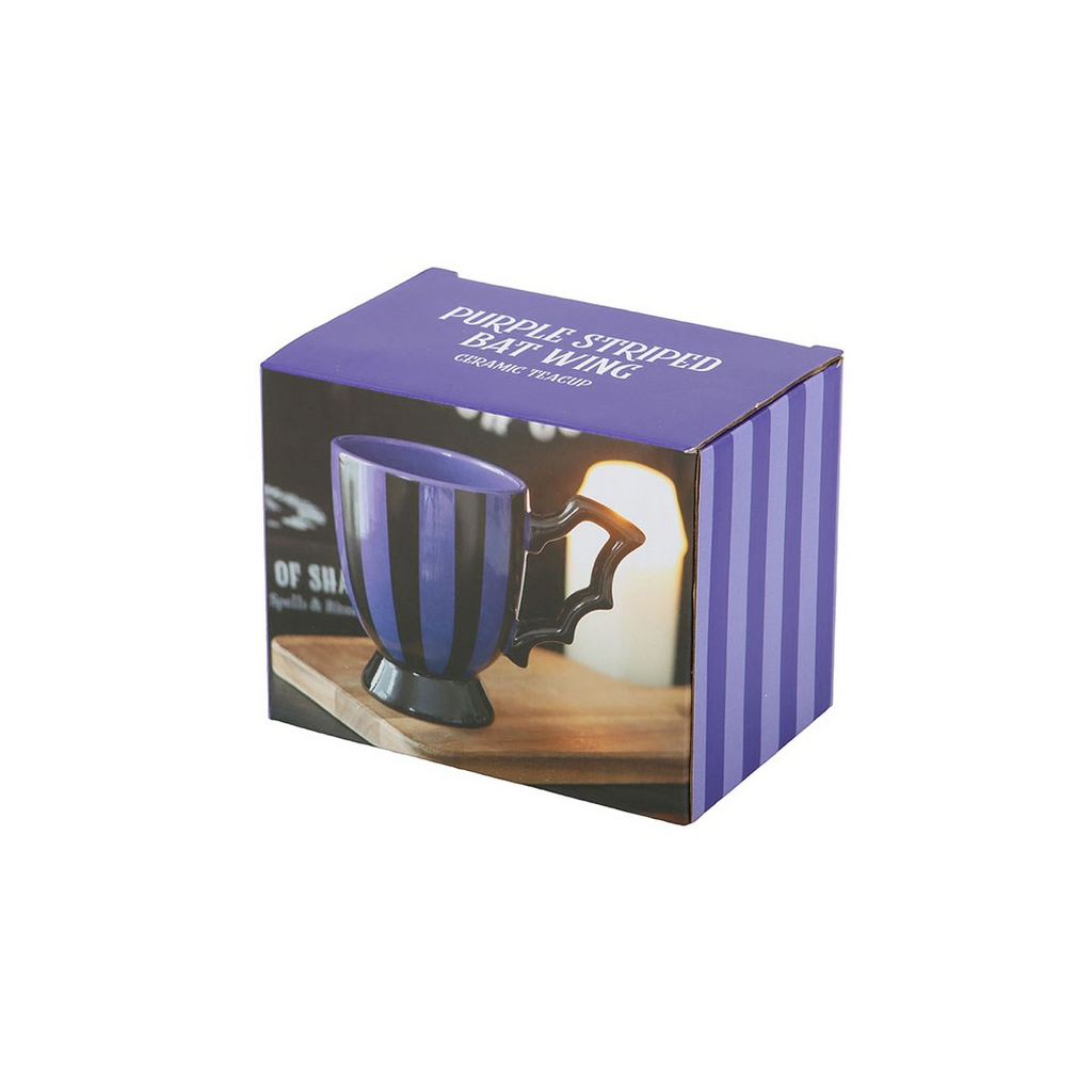 Purple Striped Bat Wing Teacup