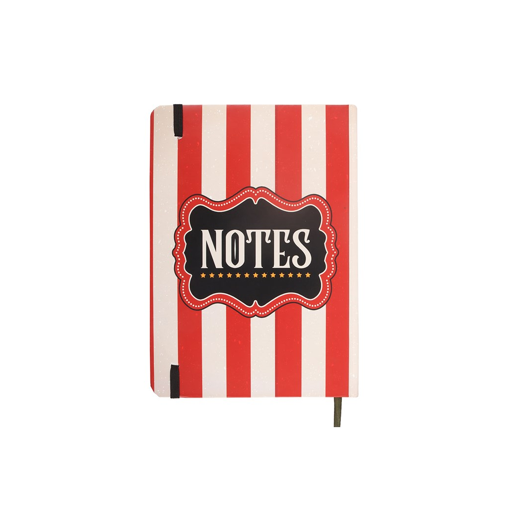 Red Circus Stripe A5 Notebook