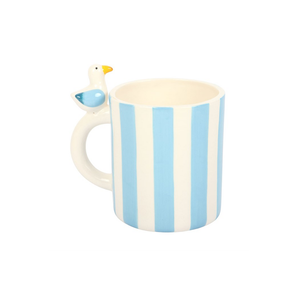 Striped Mug with Seagull