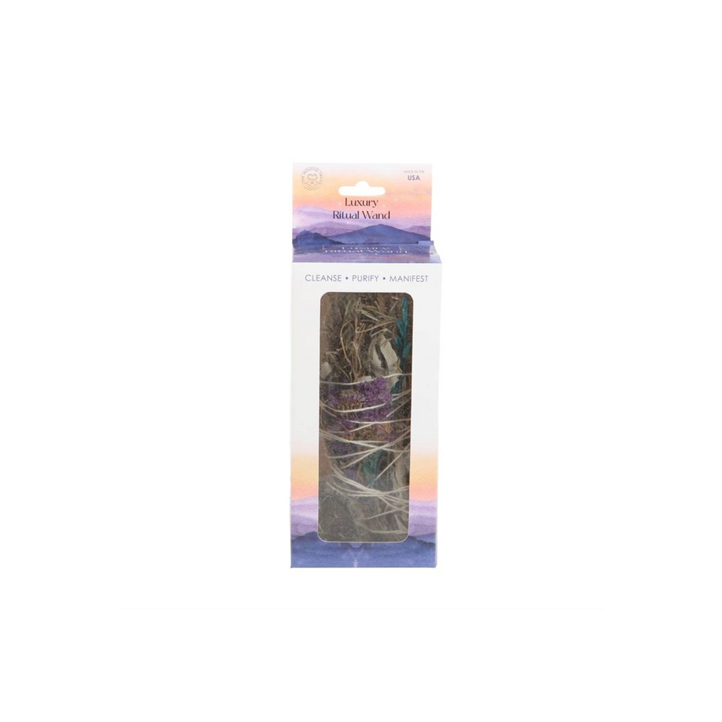 6in Ritual Wand Smudge Stick with Rosemary, Sage and Aventurine