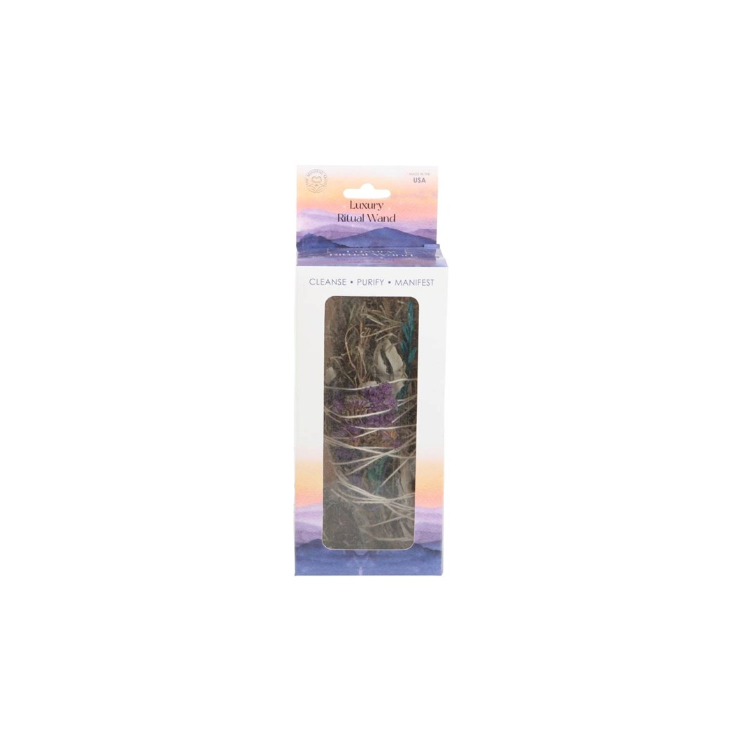 6in Ritual Wand Smudge Stick with Rosemary, Sage and Aventurine