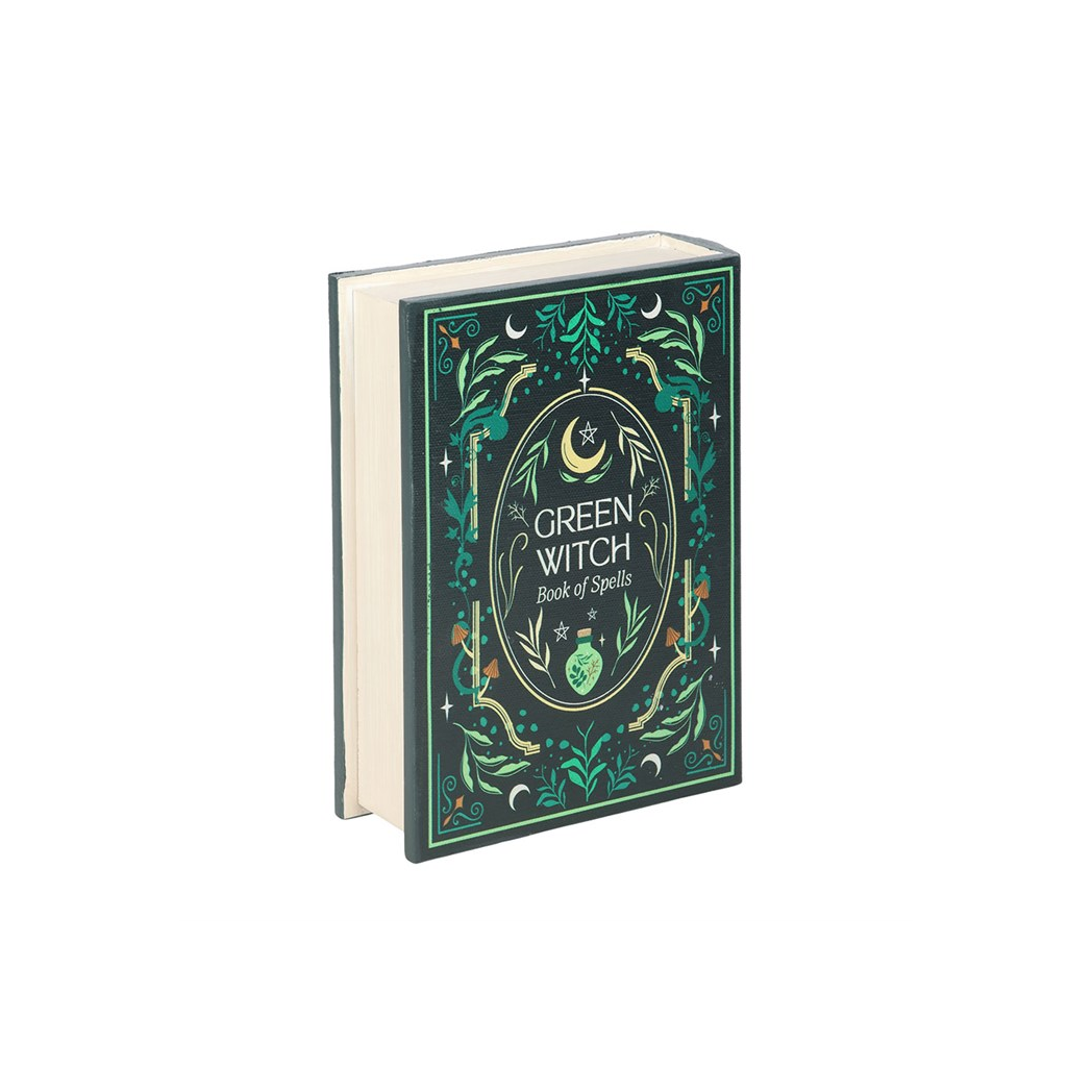 Green Witch Book Shaped Storage Box
