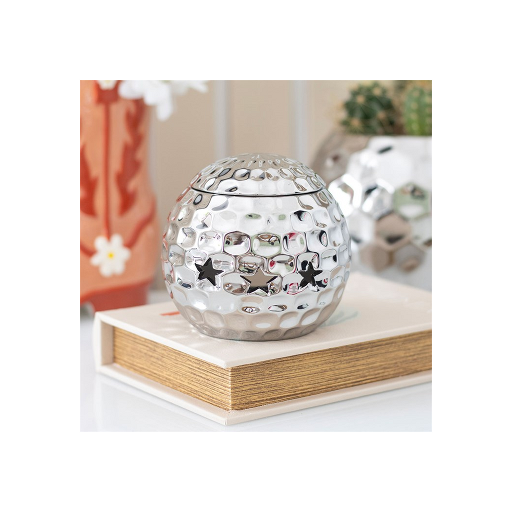 Silver Disco Ball Oil Burner