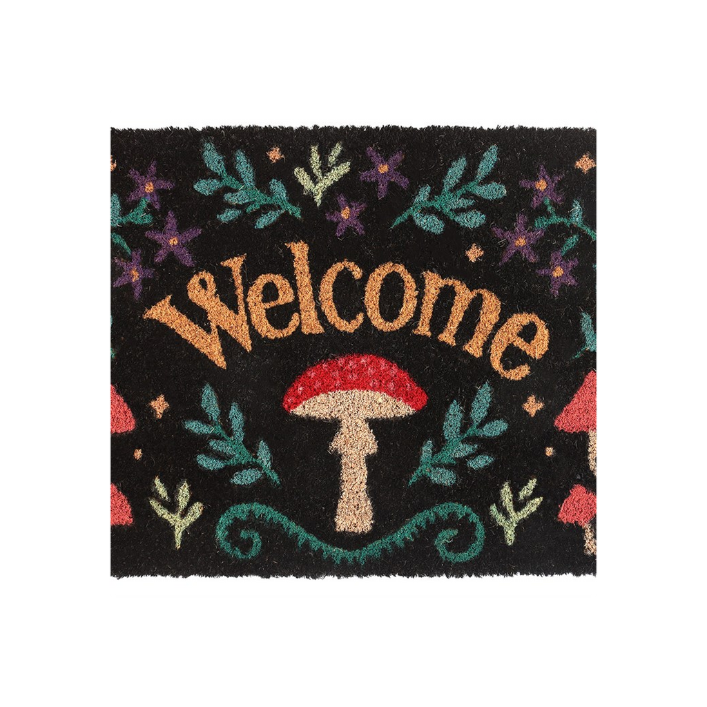 Black Mushroom Welcome Doormat