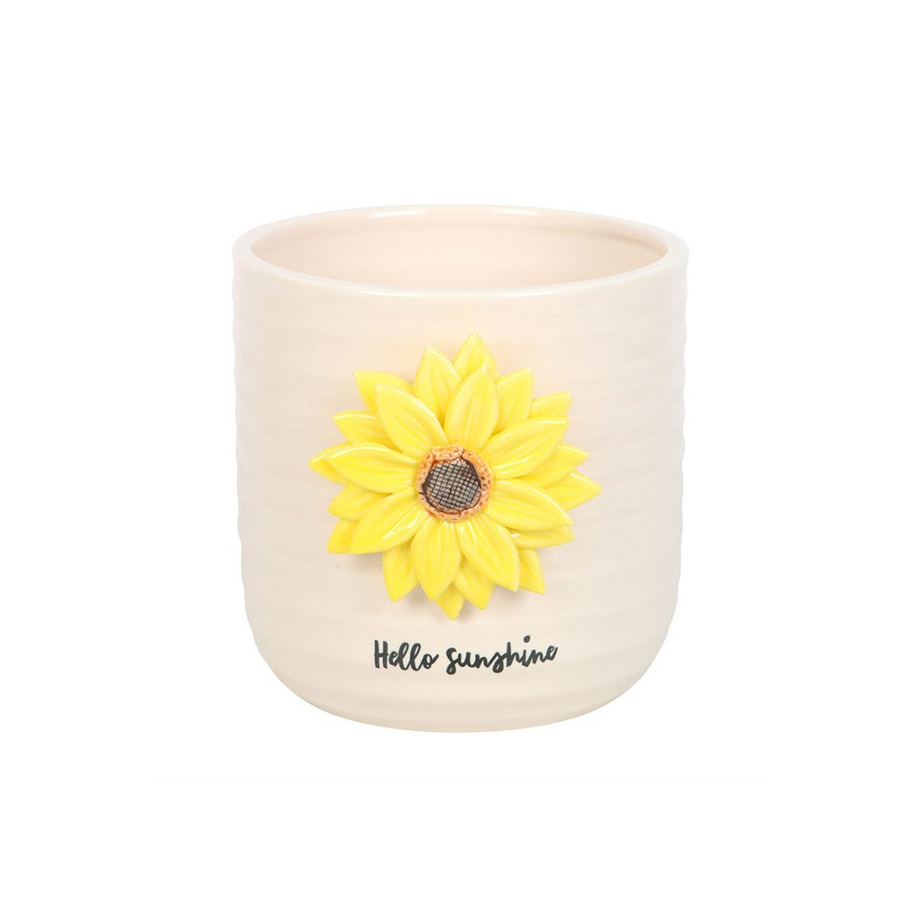 Hello Sunshine Plant Pot with 3D Sunflower