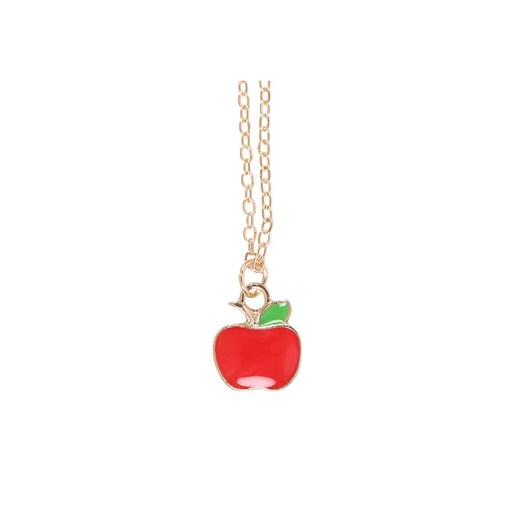 Best Teacher Apple Necklace on Greeting Card