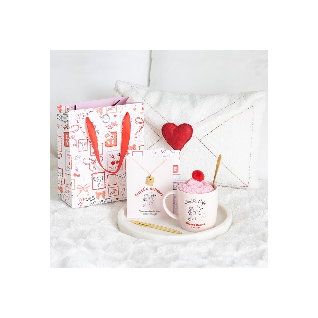 Cupid's Café Mug, Spoon and Socks Set