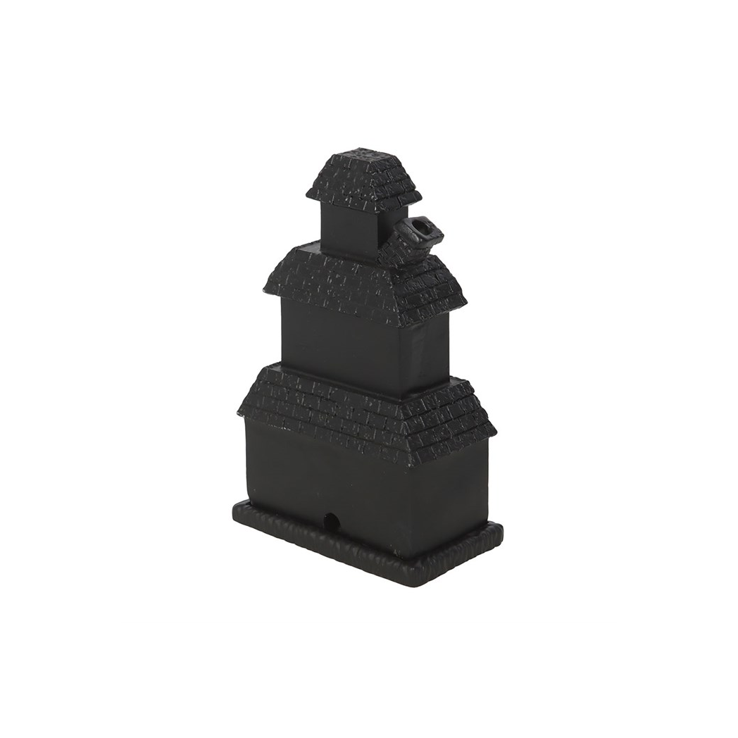 Black Haunted House Incense Cone Holder