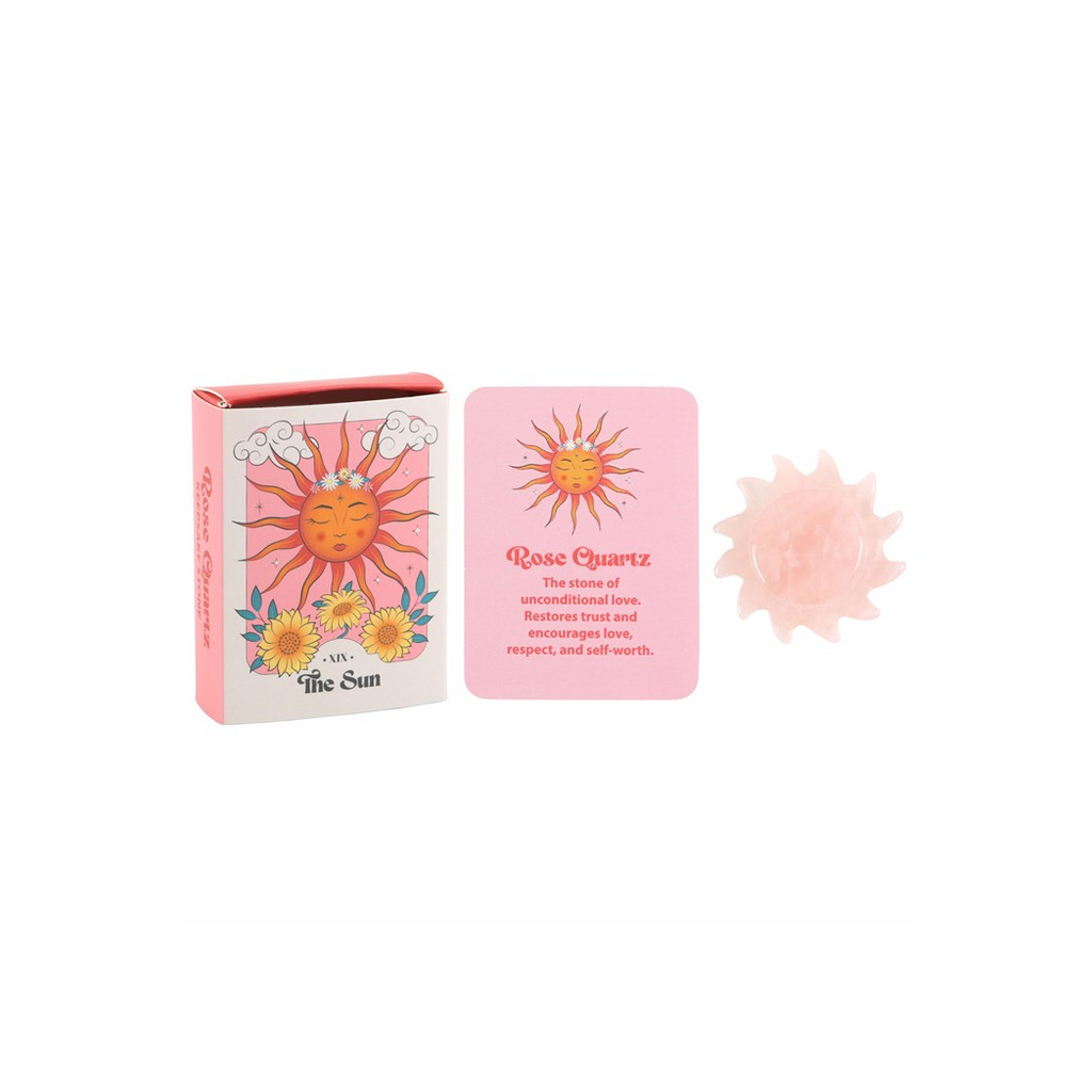 Rose Quartz Crystal Sun Keepsake Stone in a Box