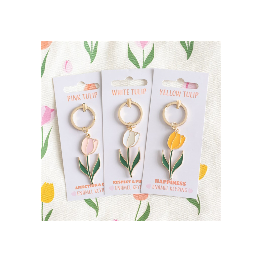 Pink Tulip Keyring