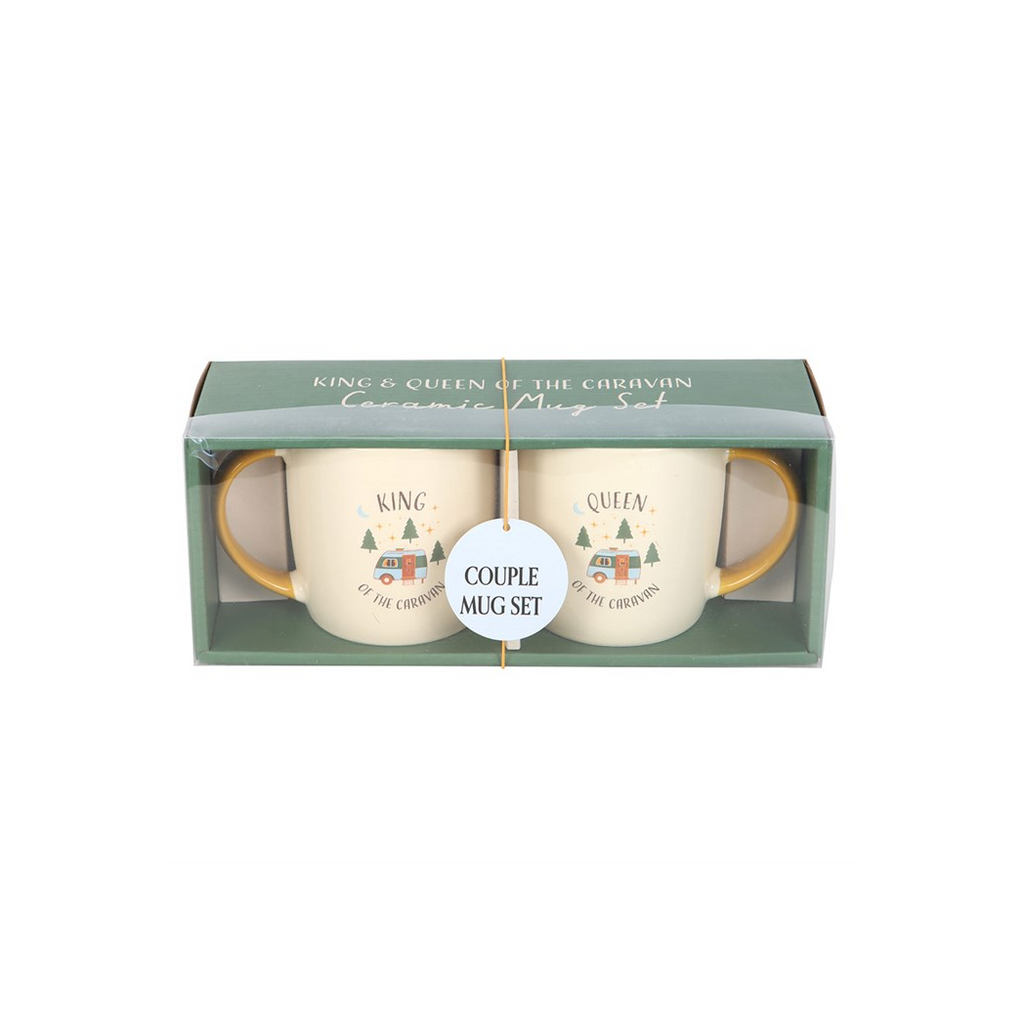Camping King and Queen Couples Mug Set