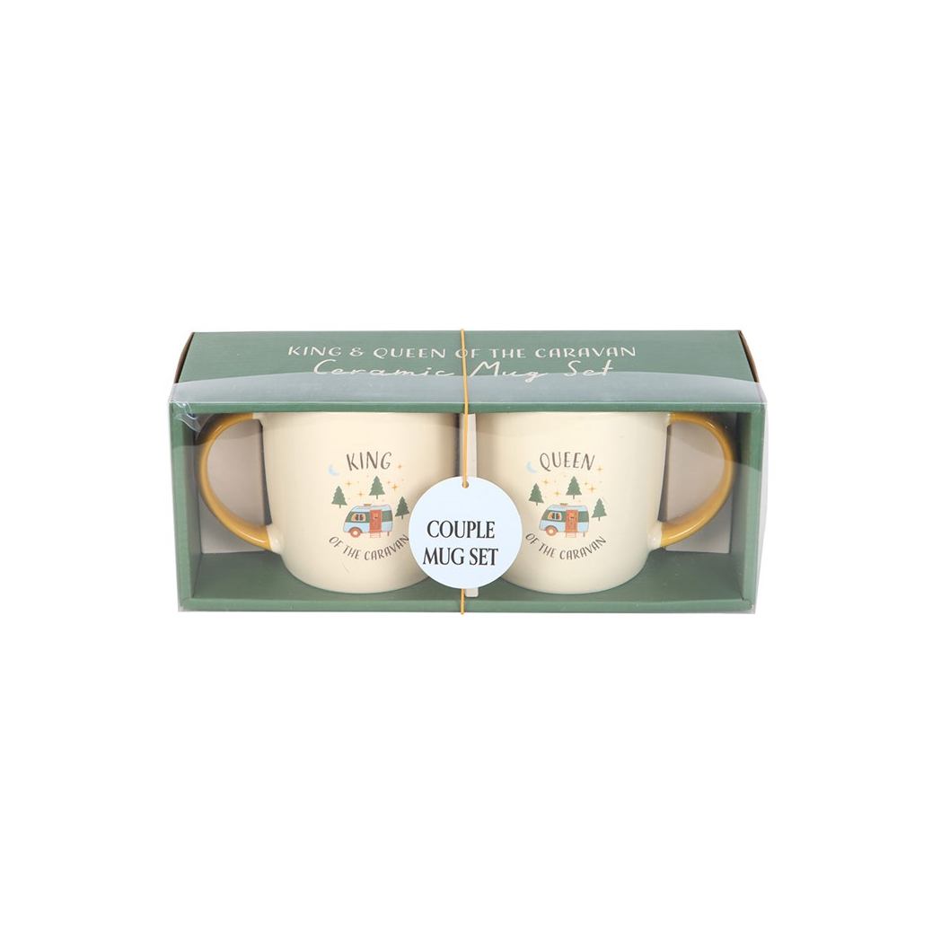 Camping King and Queen Couples Mug Set