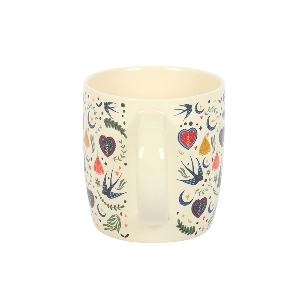 Cream Midnight Bloom Print Mug