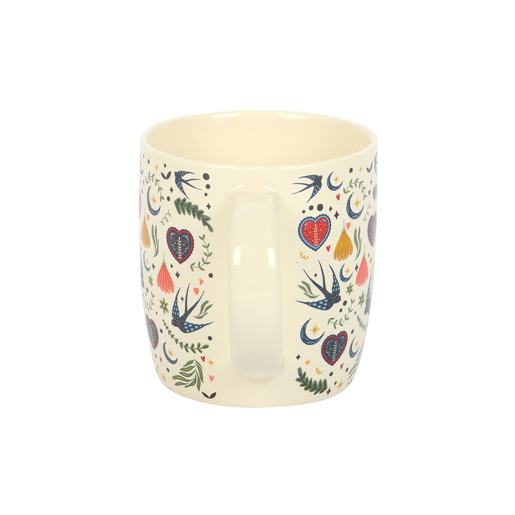 Cream Midnight Bloom Print Mug