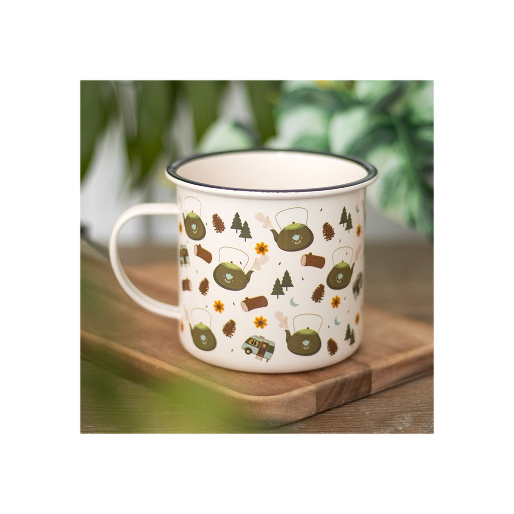 Camping Print Enamel Mug