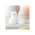 White Cat Shaped Salt and Pepper Shakers