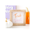 Pink Trick or Treat Wooden Frame Sign
