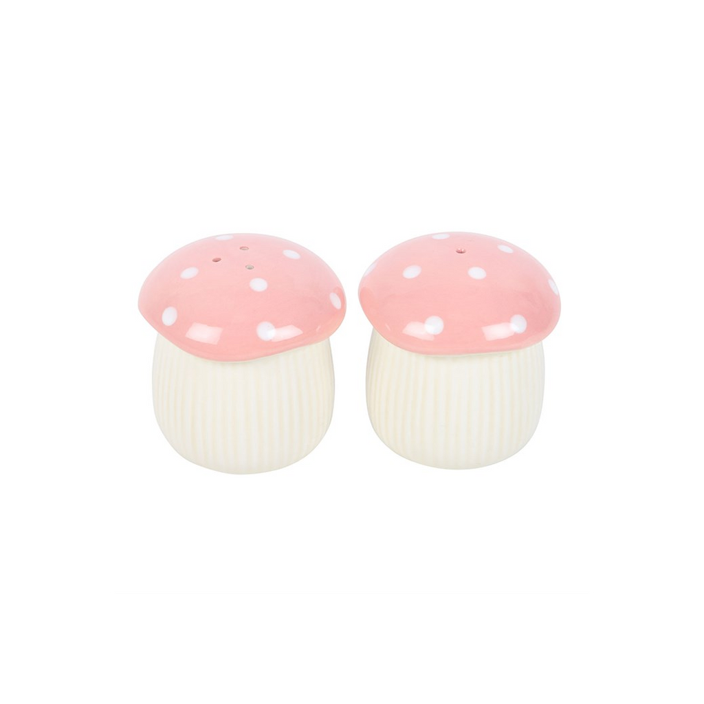 Pink Mushroom Salt and Pepper Shakers